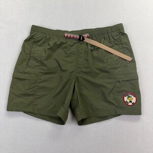 Aeropostale Peanuts Shorts Mens L Green Beagle Scouts Gorpcore Nylon Hiking 6in